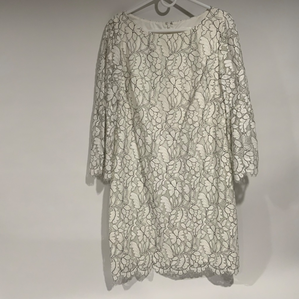 Eliza J White Lace Shift Dress - Picture 4 of 8